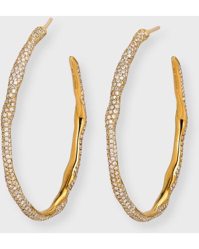 Ippolita Coral Reef 18k Gold Hoop Earrings With Diamonds - Metallic