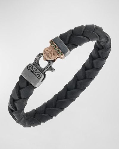 Marco Dal Maso Flaming Tongue Wide Leather Bracelet - Multicolor