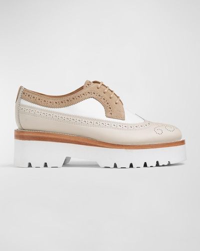 The Office Of Angela Scott Miss Lucy Wing-tip Platform Oxfords - White