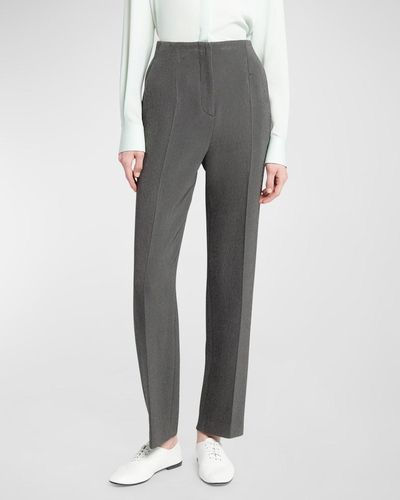 Giorgio Armani Textured Viscose Pants - Gray