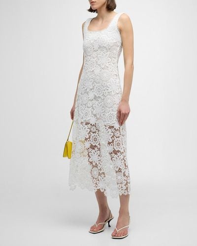 Waimari Kim Floral Lace Midi Dress - White