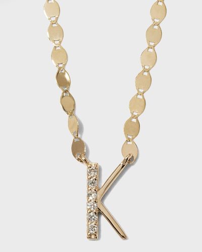 Lana Jewelry Get Personal Initial Pendant Necklace With Diamonds - Metallic