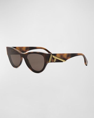 Fendi First Acetate Cat-Eye Sunglasses - Brown