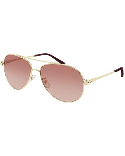 Cartier Metal Aviator Sunglasses - Pink