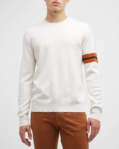 Zegna Signifier Sleeve Crewneck Sweater - White