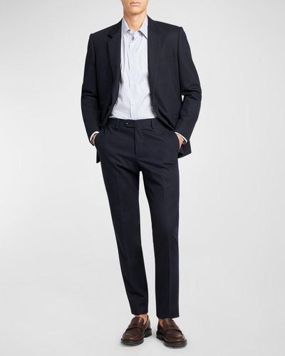 Loro Piana Cotton-Wool Modern Fit Suit - Blue