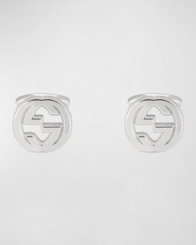Gucci Interlocking Sterling Silver Cuff Links - Metallic