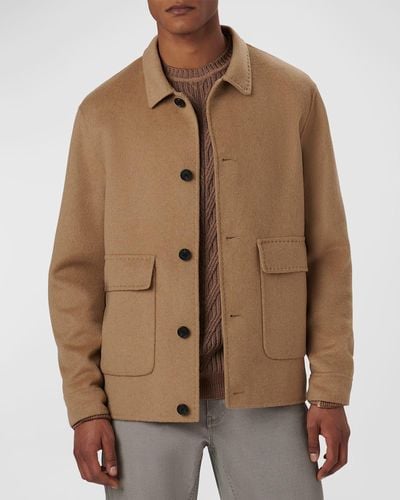 Bugatchi Full-Button Wool Jacket - Brown