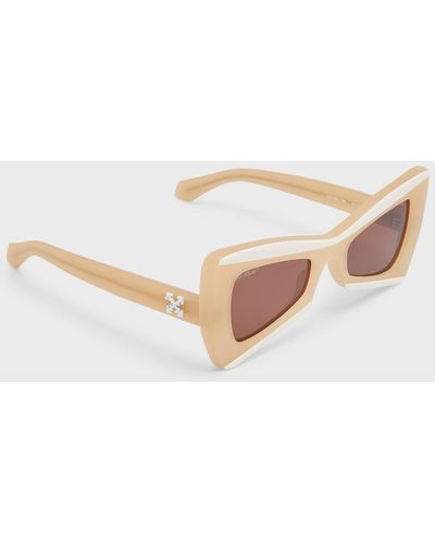 Off-White c/o Virgil Abloh Nashville Two-tone Acetate Butterfly Sunglasses - Natural