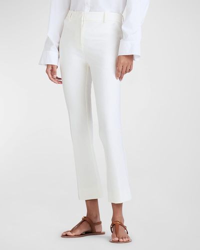 10 Crosby Derek Lam Stretch-Cotton Cropped Flare Pants - White