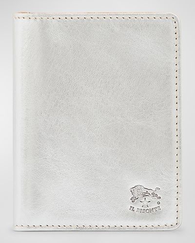 Il Bisonte Classic Bifold Leather Card Case - White