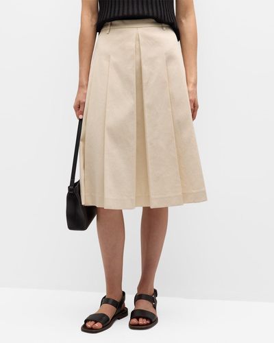 LE17SEPTEMBRE 24 Katie Pleated Knee-Length Skirt - Natural