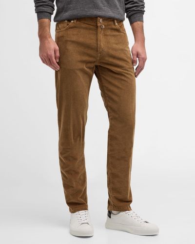 Kiton Cotton-Cashmere Corduroy 5-Pocket Pants - Brown