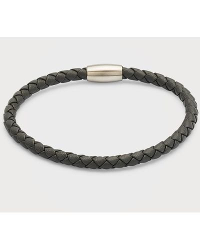 Jan Leslie Woven Leather Bracelet - White