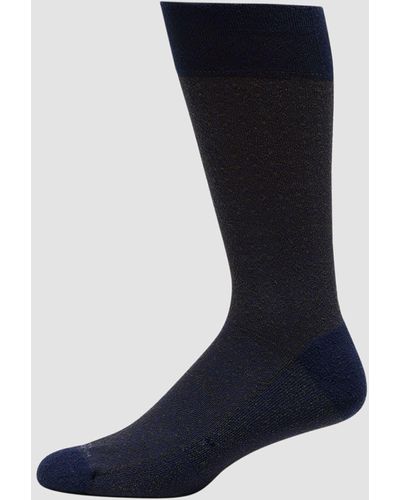 Marcoliani Mini Check Mid-calf Socks - Blue