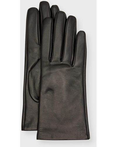 Vince Classic Nappa Leather & Cashmere Gloves - Black