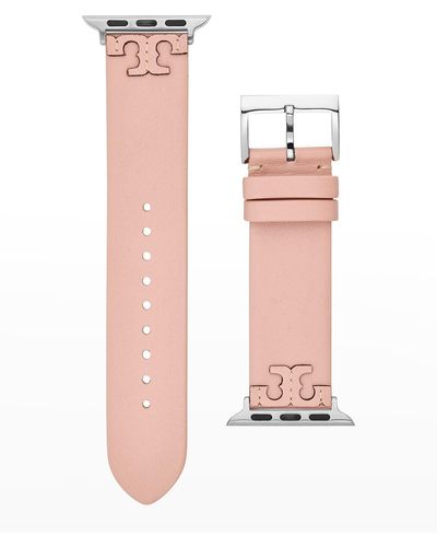 Tory Burch The Mcgraw Apple Watch Leather Watch Strap/38mm & 40mm - Pink