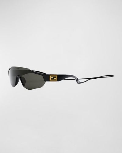 Fendi Ff-Logo Rimless Shield Sunglasses - Multicolor