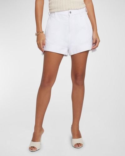 7 For All Mankind Tailored Slouchy Denim Shorts - White