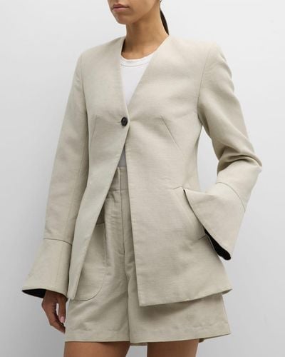 Co. Flare-Cuff Single-Breasted Jacket - Natural