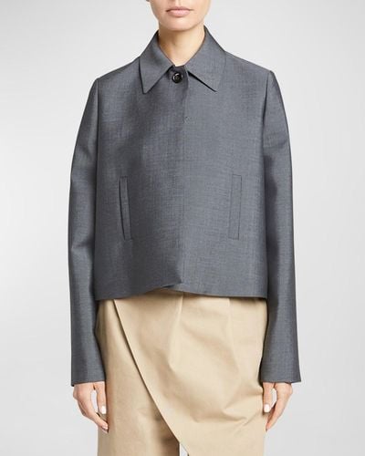 Loewe Collared Wool-Blend Jacket - Gray
