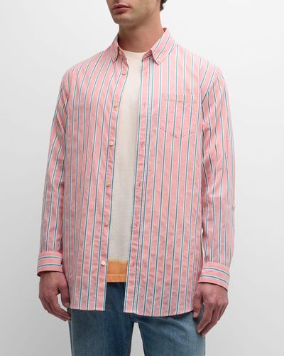 Scotch & Soda Dobby Striped Sport Shirt - Pink