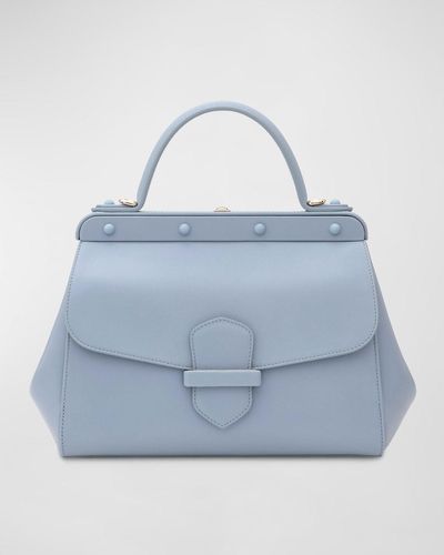 Franzi Margherita Calf Leather Crossbody Bag - Blue