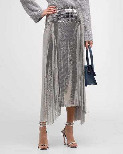 Rabanne Chainmail Midi Handkerchief Skirt - Gray