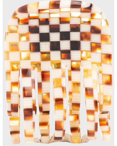France Luxe Double Tooth Checkered Jaw Clip - Multicolor