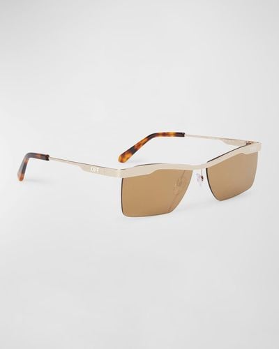 Off-White c/o Virgil Abloh Rimini Metal Rectangle Sunglasses - Metallic