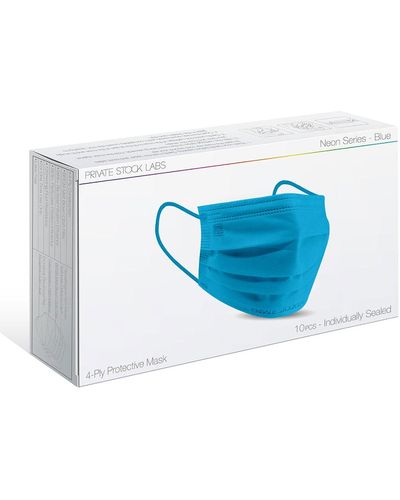 PRIVATE STOCK LABS 10-Pack 4-Ply Disposable Face Masks - Blue
