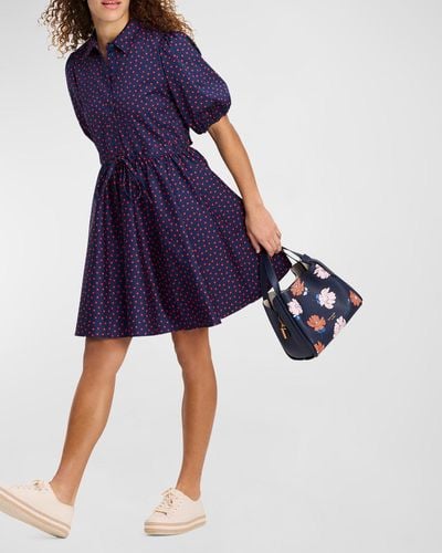 Kate Spade Millie Spring Time Polka Dot Midi Dress - Blue