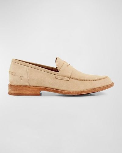 Frye Tyler Leather Penny Loafers - White