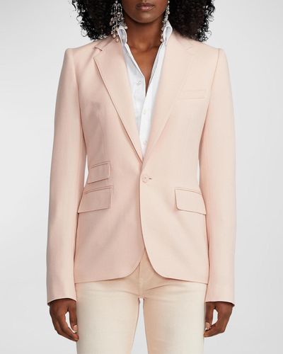 Ralph Lauren Collection Parker Cashmere Single-Breasted Blazer Jacket - Pink