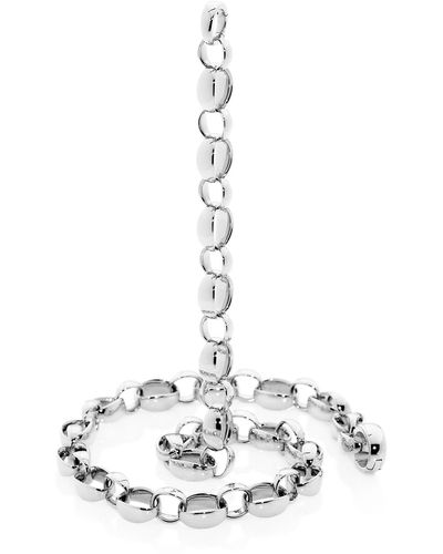 Tamara Comolli 18k White Gold Chain-link Necklace, 22"l