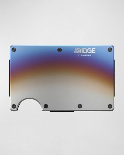 THE RIDGE Rfid Cash Strap Metal Wallet, Titanium - Blue