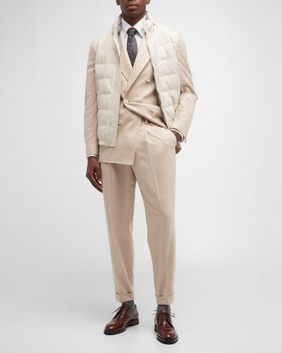 Brunello Cucinelli Hollywood Glamour Double-Breasted Suit - Natural