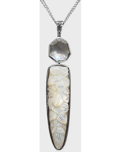 Stephen Dweck Crystal Quartz With Mother-of-pearl Pendant Necklace - White