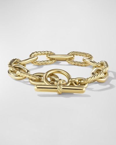 David Yurman Dy Madison Toggle Chain Bracelet In 18k Gold, 11mm, Size M - Metallic