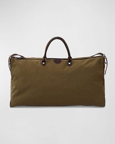 Il Bisonte Canvas-leather Travel Duffle Bag - Brown