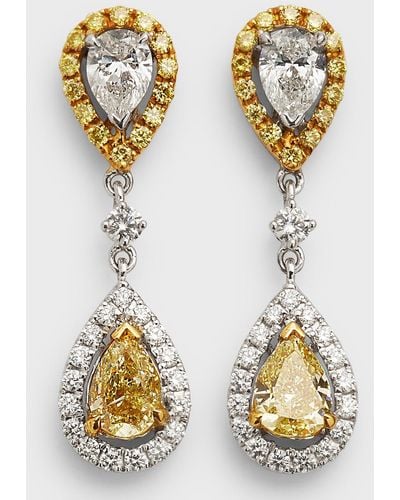 Alexander Laut Double Drop Gh/vs1 Diamond Earrings - Metallic