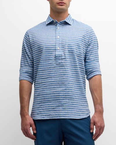 Swims Scario Stripe Polo Shirt - Blue