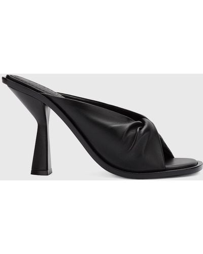 MERCEDES CASTILLO Tina Leather Twist Slide Sandals - Black