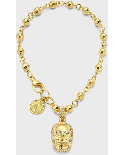 Buddha Mama 20k Small Gold Skull Pendant - Metallic