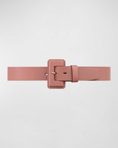 Vaincourt Paris La Petite Merveilleuse Timeless Leather Belt With Covered Buckle - Pink