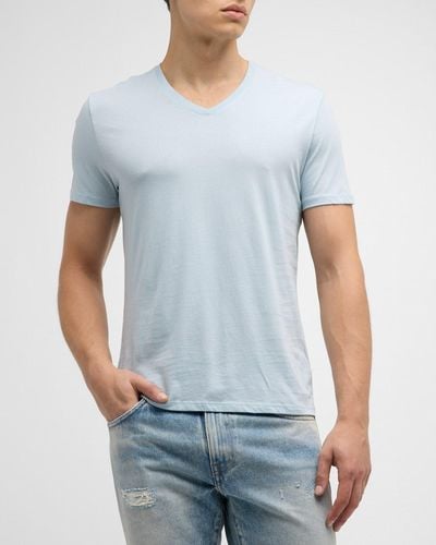 ATM Classic Jersey V-neck T-shirt - Blue