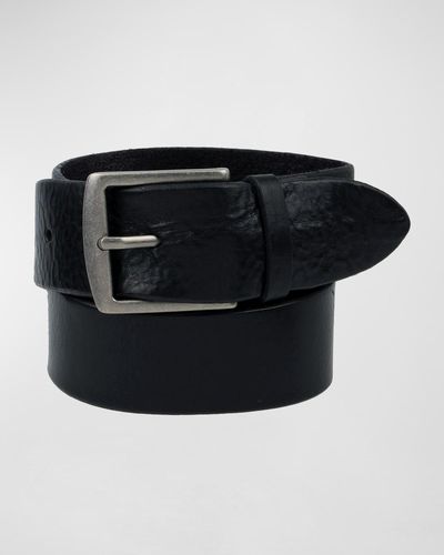Frye Flat Panel Leather Belt - Black