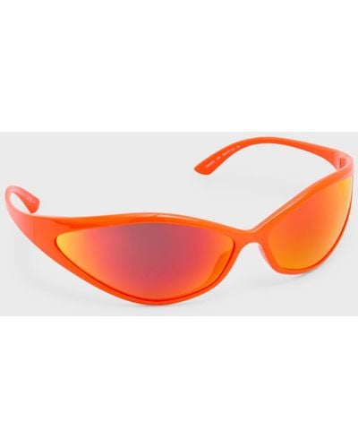 Balenciaga Acetate Wrap Sunglasses - Orange