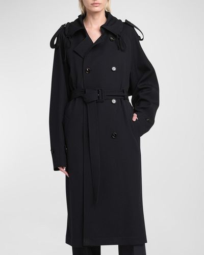 Bottega Veneta Beige Intrecciato Collar Trench Coat