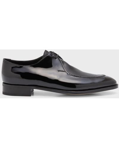 John Lobb Manchester Patent Leather Derby Shoes - Black